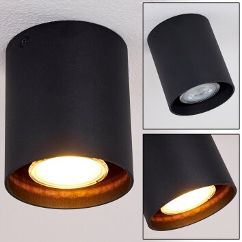 Awuna Plafondlamp Zwart, 1-licht