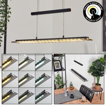 Junsele Hanglamp LED Zwart, 1-licht