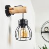 Gondo Muurlamp Hout licht, Zwart, 1-licht