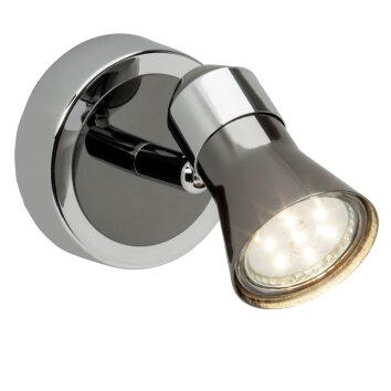 Brilliant Jupp Muurspot LED Chroom, Zwart, 1-licht