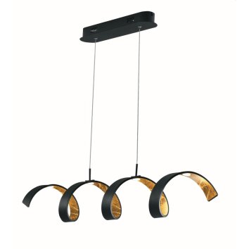 Lutec HELIX Hanglamp Goud, Zwart, 4-lichts