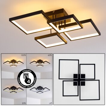 Bacolod Plafondlamp LED Zwart, 1-licht