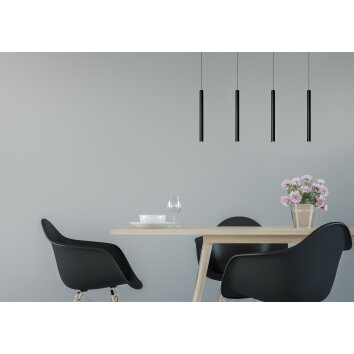 Lucide LORENZ Hanglamp LED Zwart, 4-lichts