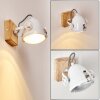 Coruna Muurlamp Hout licht, Wit, 1-licht