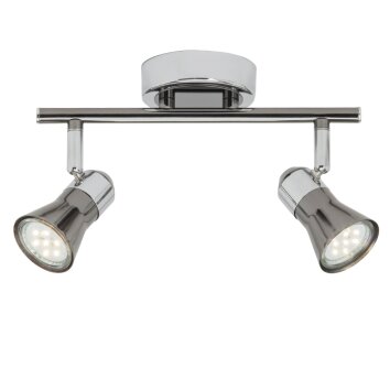 Brilliant Jupp Plafond spot LED Chroom, Zwart, 2-lichts