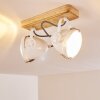 Coruna Plafondlamp Hout licht, Wit, 2-lichts