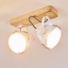 Coruna Plafondlamp Hout licht, Wit, 2-lichts