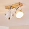 Coruna Plafondlamp Hout licht, Wit, 2-lichts