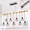 Barbengo Hanglamp Hout licht, Zwart, 9-lichts