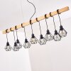 Barbengo Hanglamp Hout licht, Zwart, 9-lichts