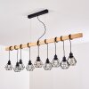 Barbengo Hanglamp Hout licht, Zwart, 9-lichts