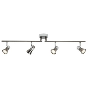 Brilliant Jupp Plafond spot LED Chroom, Zwart, 4-lichts