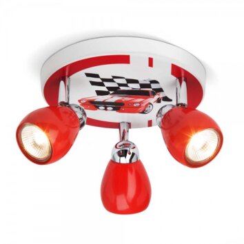 Brilliant Racing Ronde spots Red, Wit, 3-lichts