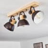 Orny Plafondlamp Antraciet, Hout licht, 3-lichts