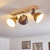 Orny Plafondlamp Antraciet, Hout licht, 3-lichts