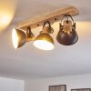 Orny Plafondlamp Antraciet, Hout licht, 3-lichts