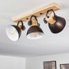 Orny Plafondlamp Antraciet, Hout licht, 3-lichts