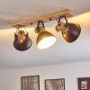 Orny Plafondlamp Antraciet, Hout licht, 3-lichts