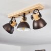 Orny Plafondlamp Antraciet, Hout licht, 3-lichts