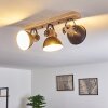 Orny Plafondlamp Antraciet, Hout licht, 3-lichts