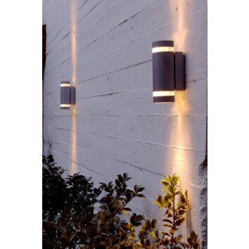 Lutec Focus Buiten muurverlichting Antraciet, 2-lichts