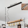 Montgomery Hanglamp Hout licht, Zwart, 5-lichts