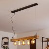 Montgomery Hanglamp Hout licht, Zwart, 5-lichts