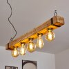 Montgomery Hanglamp Hout licht, Zwart, 5-lichts