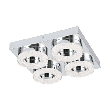 Eglo FRADELO Plafondlamp LED Chroom, Kristaloptiek, 4-lichts