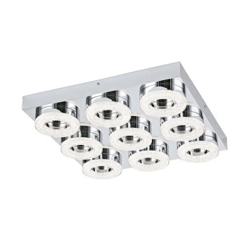 Eglo FRADELO Plafondlamp LED Chroom, Kristaloptiek, 9-lichts