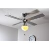 Globo CHAMPION Ventilator Chroom, roestvrij staal, Wit, 1-licht