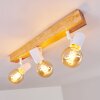 Barbengo Plafondlamp Hout licht, Wit, 3-lichts