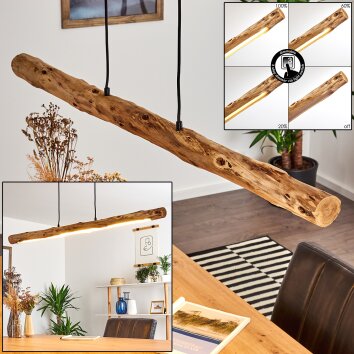 Winterthur Hanglamp LED Hout licht, Zwart, 1-licht