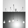 Fabas Luce Blog Hanglampen Chroom, Zwart, 5-lichts