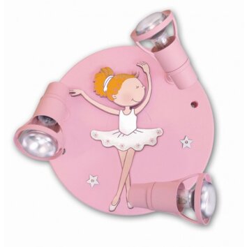 Waldi Ballerina Ronde plafond verlichting Roze, 3-lichts