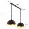 Steinhauer Semicirkel Hanglamp Zwart, 2-lichts