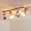 Berkeley Plafondlamp Hout licht, Gegalvaniseerd, 4-lichts