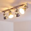 Berkeley Plafondlamp Hout licht, Gegalvaniseerd, 4-lichts