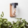 Brilliant Cabar Muurlamp Hout donker, Zwart, 1-licht