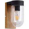 Brilliant Cabar Muurlamp Hout donker, Zwart, 1-licht