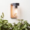 Brilliant Cabar Muurlamp Hout donker, Zwart, 1-licht