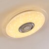 Haderup Plafondlamp LED Chroom, Wit, 1-licht, Afstandsbediening, Kleurwisselaar