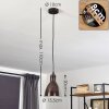 Timola Hanger Roest, Zwart, 1-licht