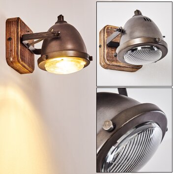 Glostrup Wandlamp Bruin, roestvrij staal, 1-licht