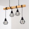 Barbengo Hanglamp Hout licht, Zwart, 4-lichts