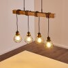 Barbengo Hanglamp Hout licht, Zwart, 4-lichts