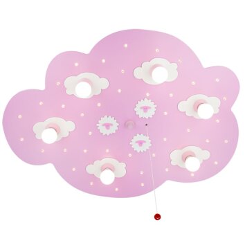 Elobra SCHÄFCHENWOLKE Plafondlamp Roze, 6-lichts