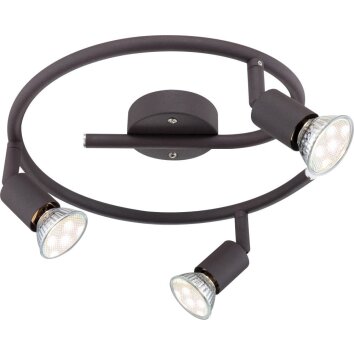 Globo OLIWA Plafond straler LED Roest, 3-lichts