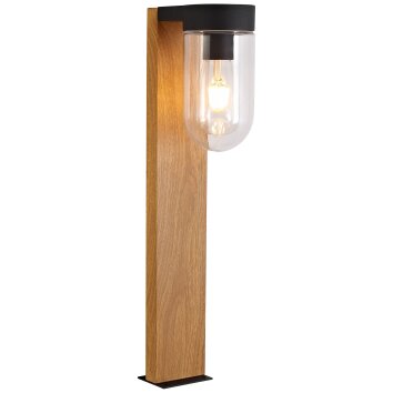 Brilliant Cabar Sokkellamp Hout donker, Zwart, 1-licht