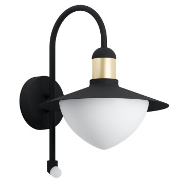 Eglo SIRMIONE Buiten muurverlichting Goud, Zwart, 1-licht, Bewegingsmelder